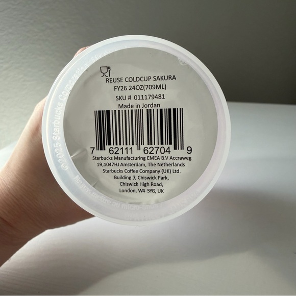 NEW! Starbucks Sakura Cherry Blossom Translucent Cold Cup 24oz Europe UK - Picture 5 of 6
